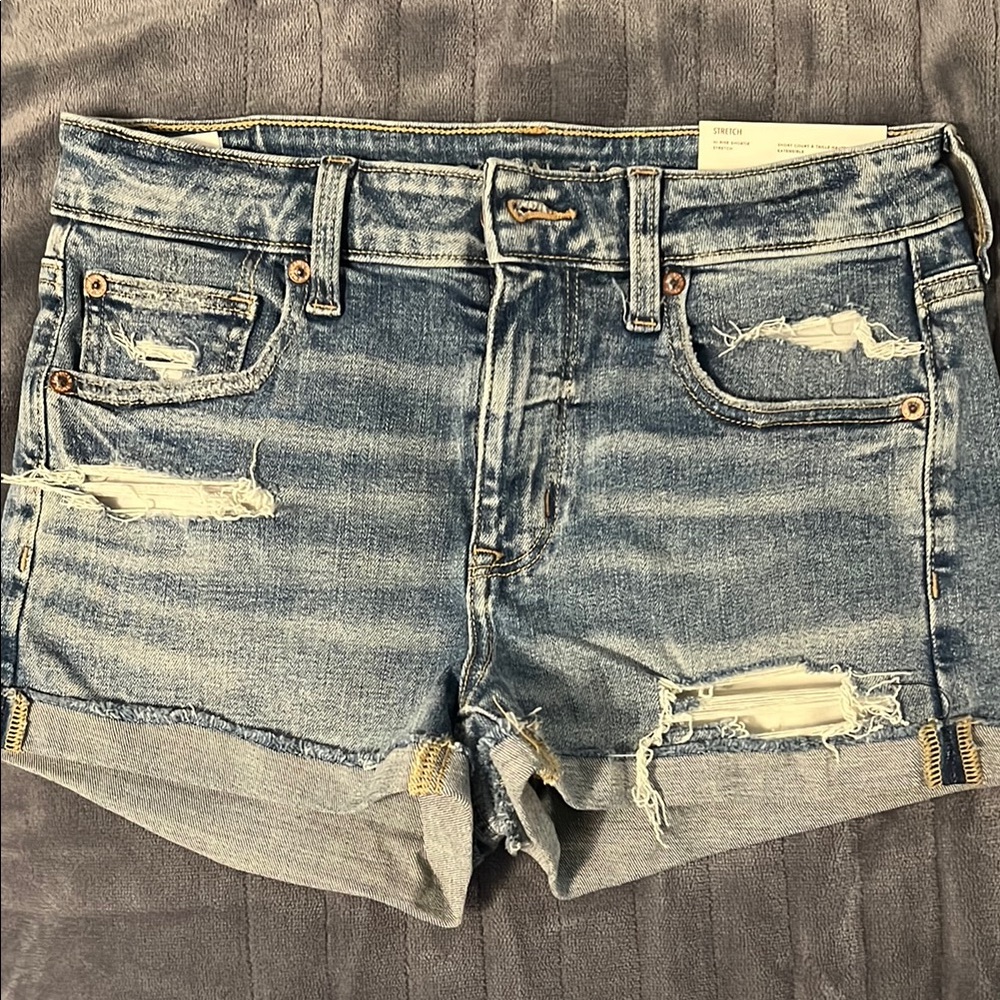 American Eagle Hi-Rise Shortie Distressed Casual